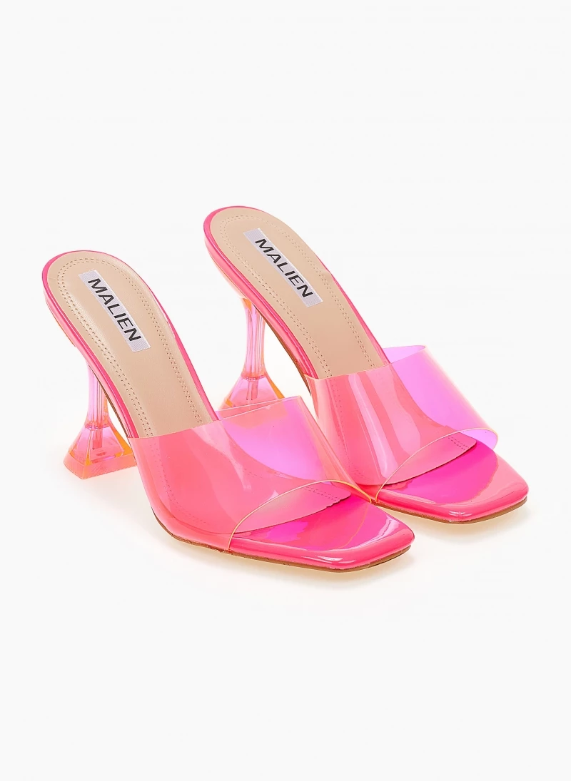 The Fashion Project Mules με διάφανη φάσα - Φλούο Φούξια - Image 6