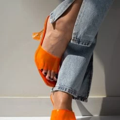 The Fashion Project Mules με διάφανη φάσα - Φλούο Πορτοκαλί