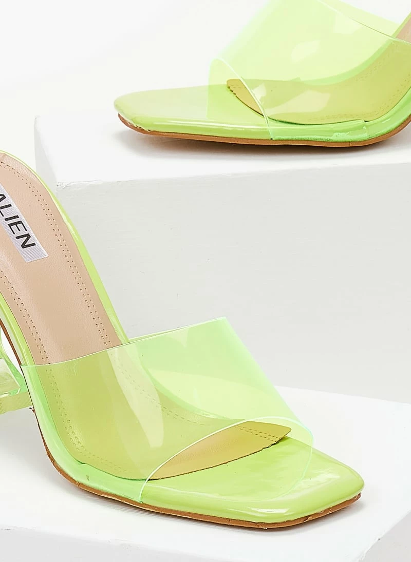 The Fashion Project Mules με διάφανη φάσα - Λαχανί - Image 5