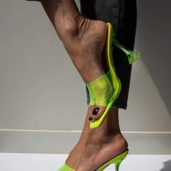 The Fashion Project Mules με διάφανη φάσα - Λαχανί