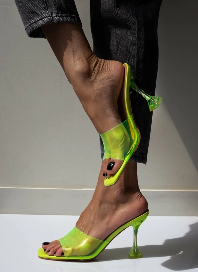 The Fashion Project Mules με διάφανη φάσα - Λαχανί