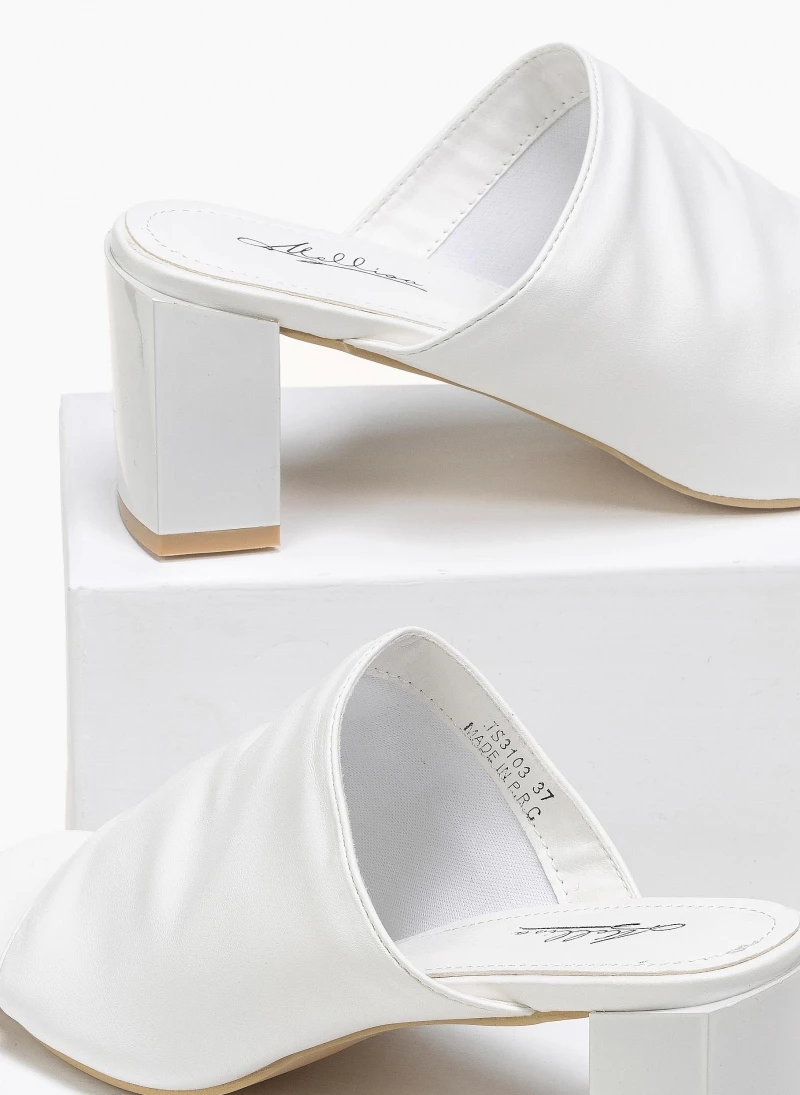 The Fashion Project Mules με φαρδιά φάσα - Λευκό - Image 3