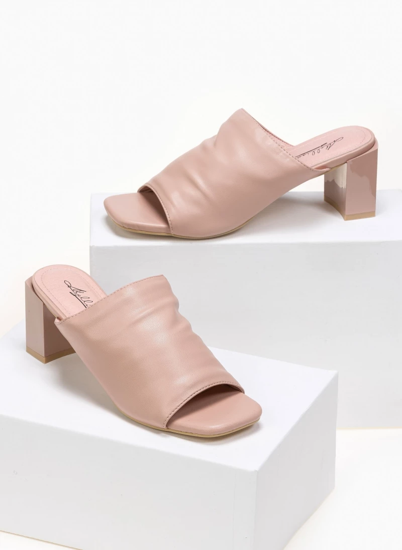 The Fashion Project Mules με φαρδιά φάσα - Nude