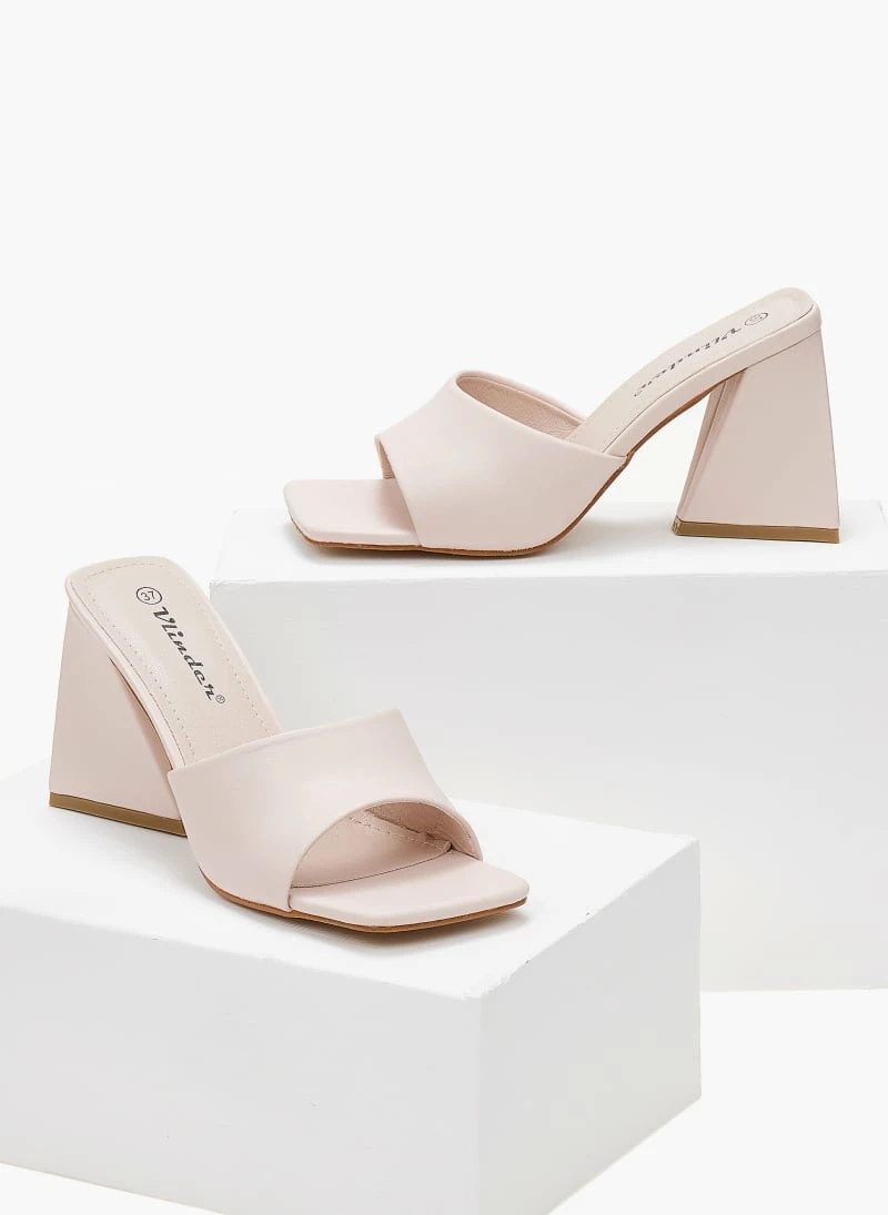 The Fashion Project Mules με ιδιαίτερο τακούνι - Nude - Image 6