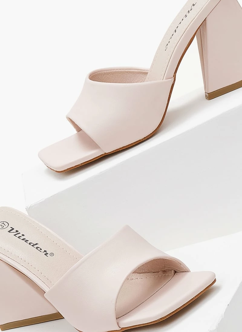 The Fashion Project Mules με ιδιαίτερο τακούνι - Nude - Image 5