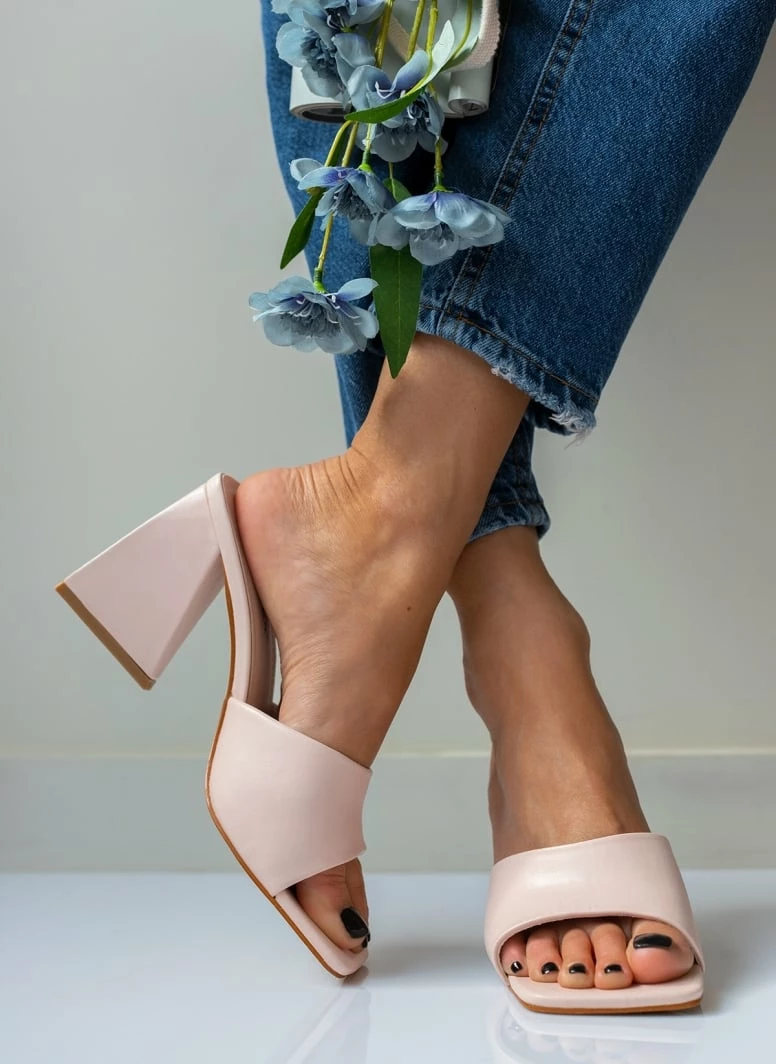 The Fashion Project Mules με ιδιαίτερο τακούνι - Nude - Image 7