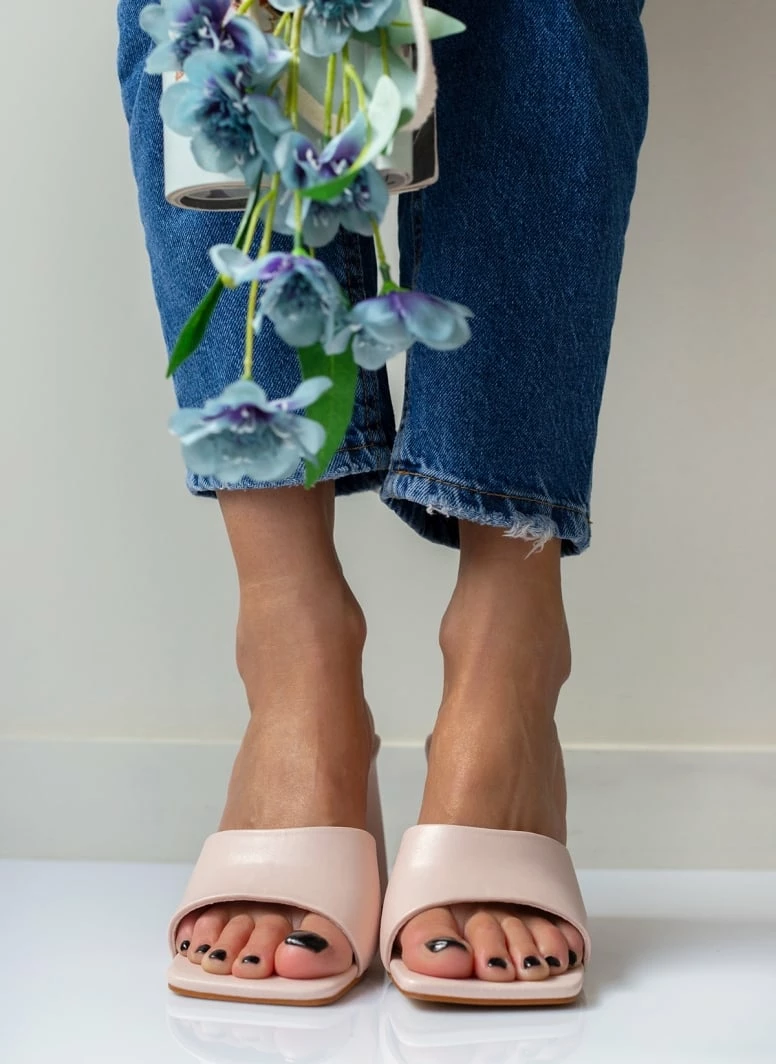 The Fashion Project Mules με ιδιαίτερο τακούνι - Nude - Image 4