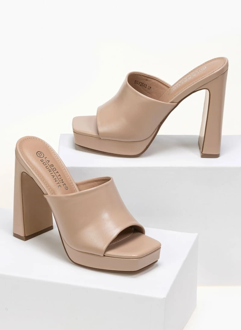 The Fashion Project Mules με χωστή φάσα - Nude - Image 3