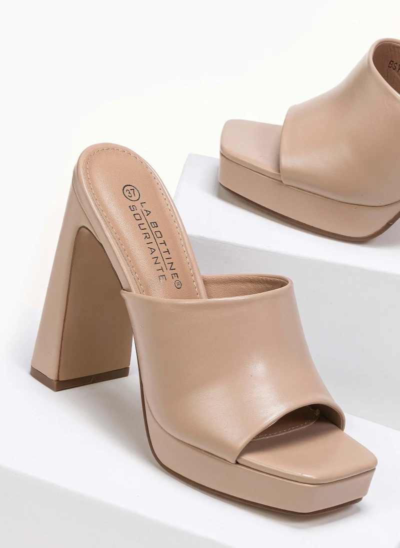 The Fashion Project Mules με χωστή φάσα - Nude - Image 5