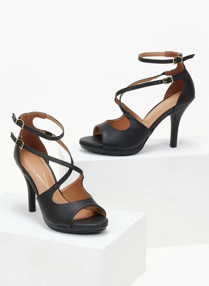 Πέδιλα Peep Toe με χιαστί δέσιμο VIZZANO 6210.1025 - Μαύρο - Image 5