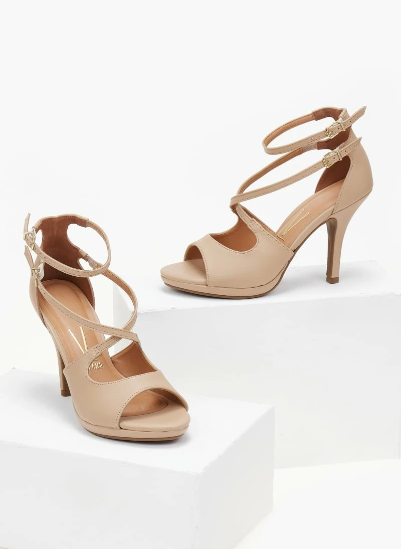 Πέδιλα Peep Toe με χιαστί δέσιμο VIZZANO 6210.1025 - Μπεζ - Image 2