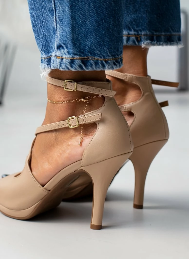 Πέδιλα Peep Toe με χιαστί δέσιμο VIZZANO 6210.1025 - Μπεζ - Image 7