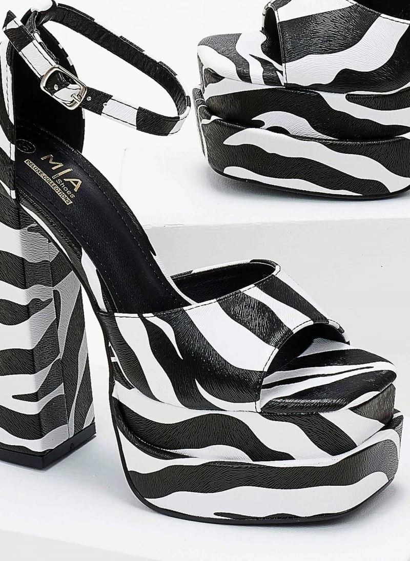 The Fashion Project Πέδιλα Platform με Animal Print - Zebra - Image 5