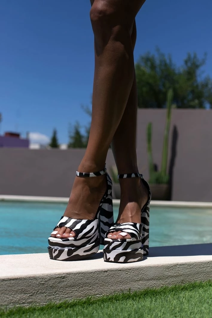 The Fashion Project Πέδιλα Platform με Animal Print - Zebra - Image 7