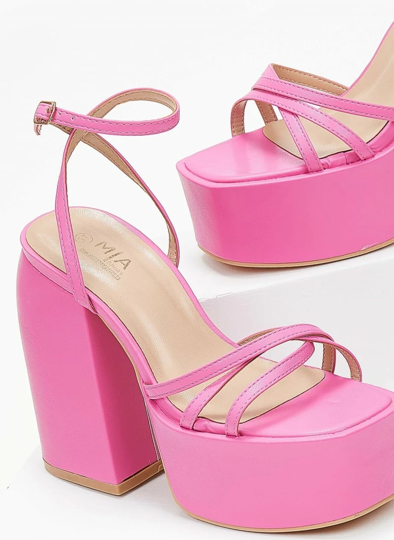 The Fashion Project Πέδιλα Platform με μπαρέτα - Φούξια - Image 6