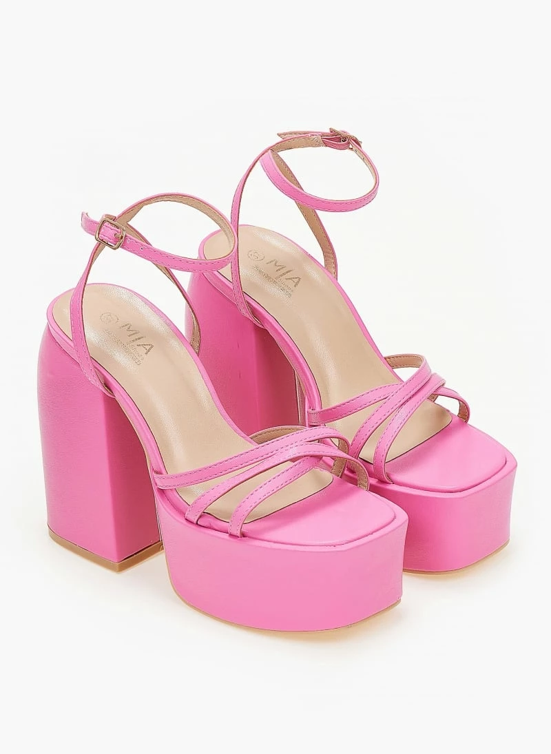 The Fashion Project Πέδιλα Platform με μπαρέτα - Φούξια - Image 5