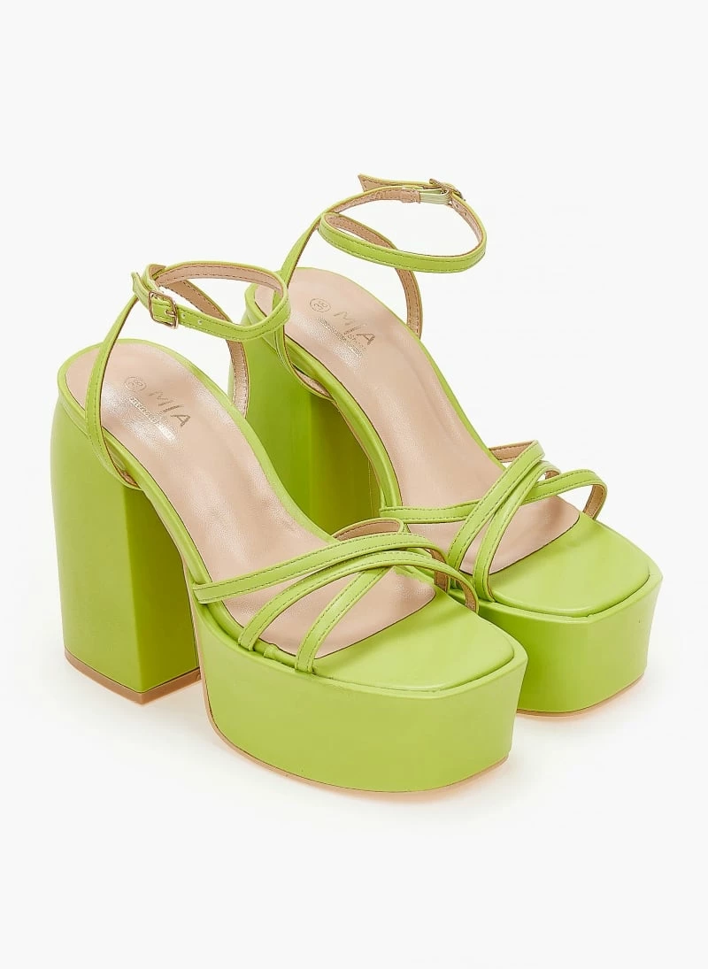 The Fashion Project Πέδιλα Platform με μπαρέτα - Λαχανί - Image 6