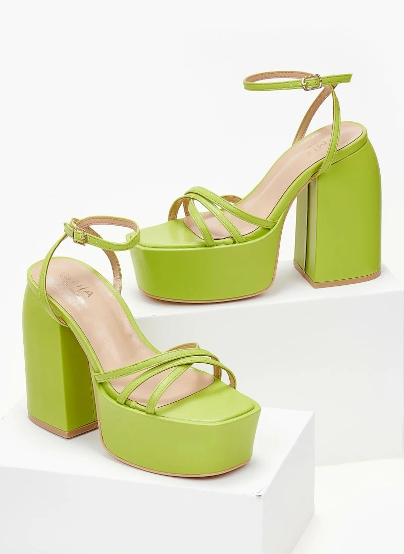 The Fashion Project Πέδιλα Platform με μπαρέτα - Λαχανί - Image 5