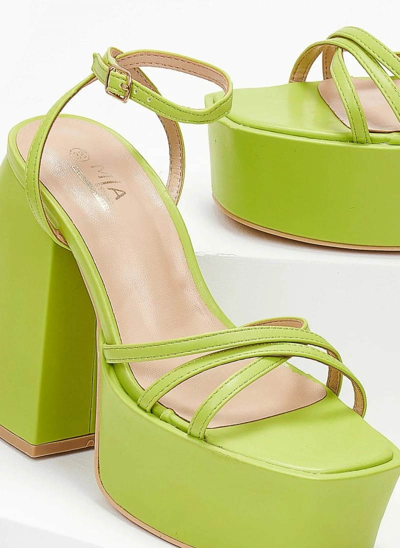 The Fashion Project Πέδιλα Platform με μπαρέτα - Λαχανί - Image 3