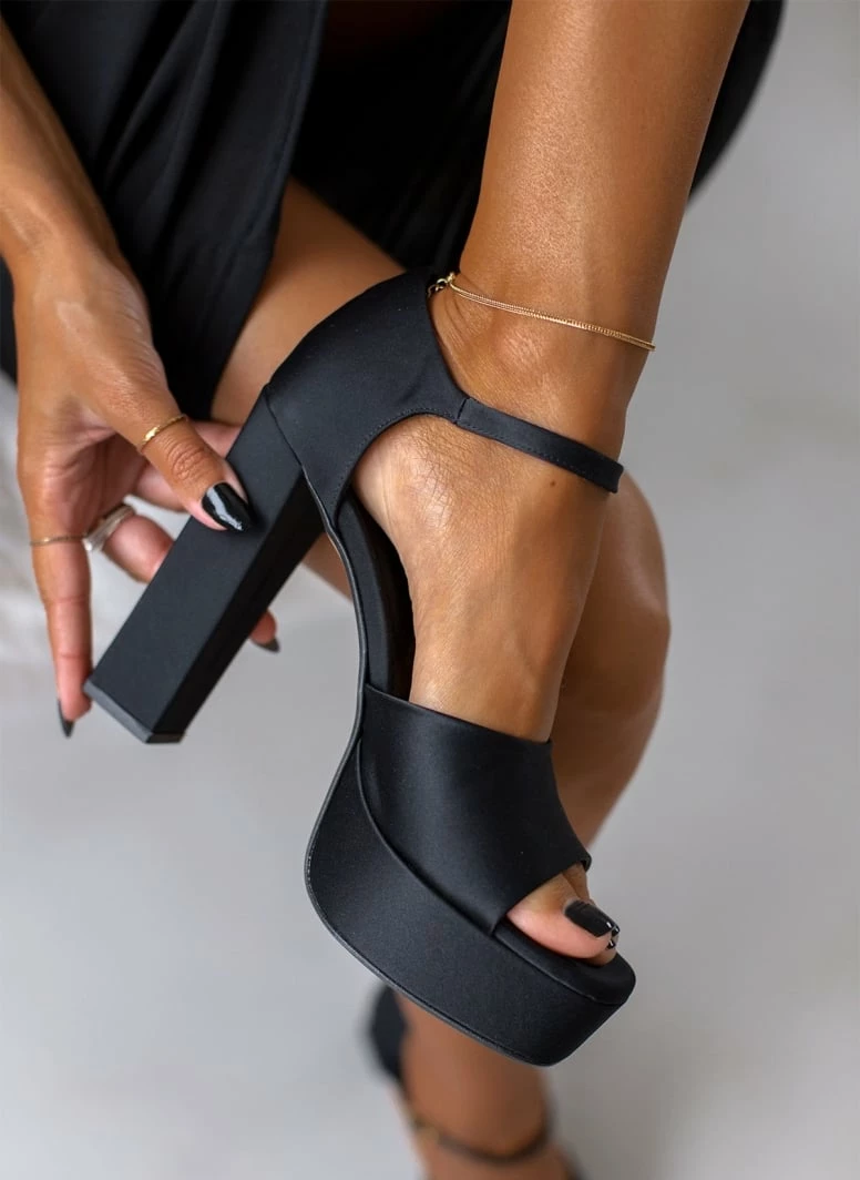 Πέδιλα Platform με μπαρέτα TFP - Μαύρο - Image 6