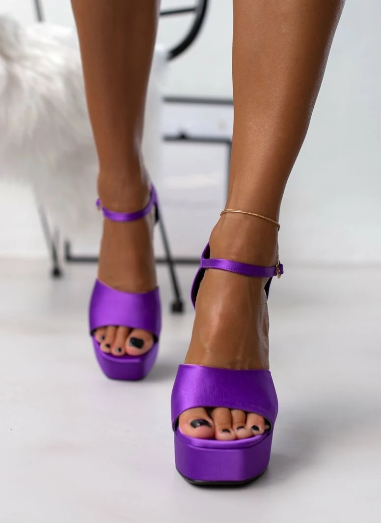 Πέδιλα Platform με μπαρέτα TFP - Μωβ