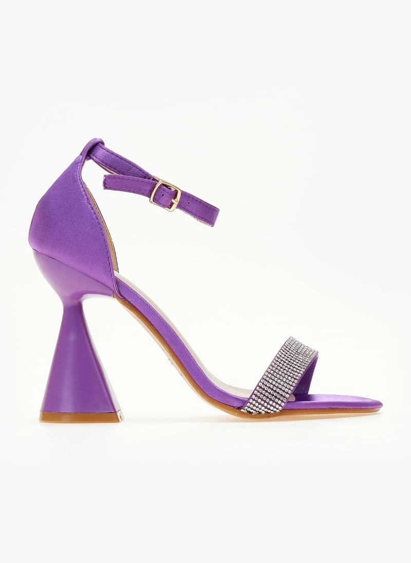 The Fashion Project Πέδιλα σατέν με ιδιαίτερο τακούνι - Μωβ - Image 2