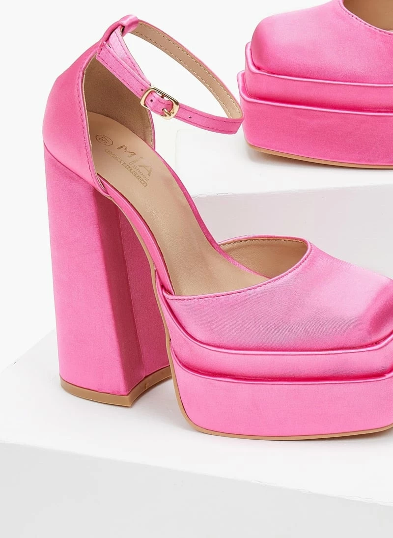 The Fashion Project Γόβες σατέν με ψηλή φιάπα - Φούξια - Image 3