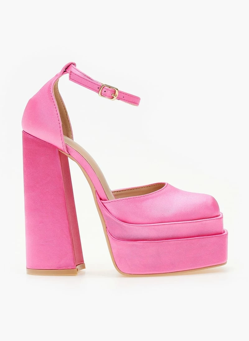 The Fashion Project Γόβες σατέν με ψηλή φιάπα - Φούξια - Image 2