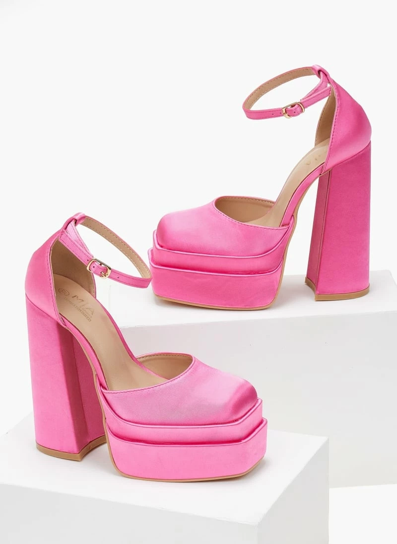 The Fashion Project Γόβες σατέν με ψηλή φιάπα - Φούξια - Image 6