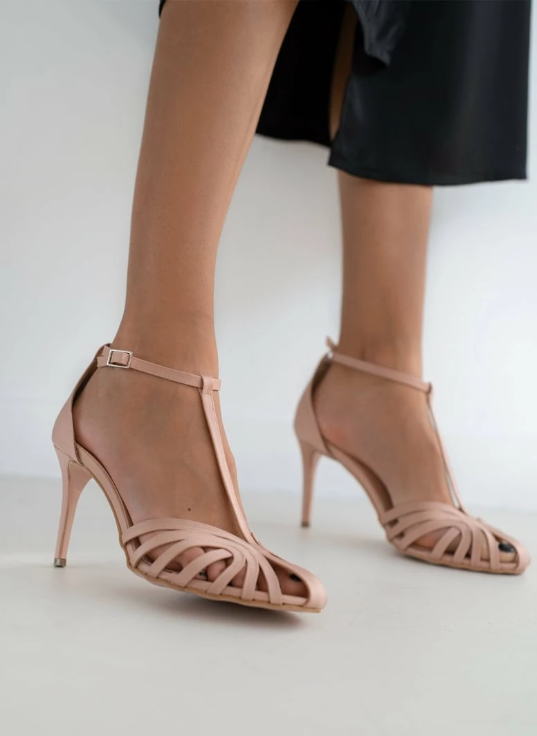 Πέδιλα σατέν με ρετρό σχέδιο Tfp Exclusive - Nude