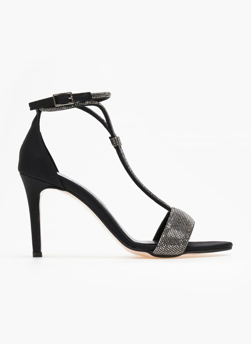 Πέδιλα σατέν με Strass Tfp - Μαύρο - Image 2