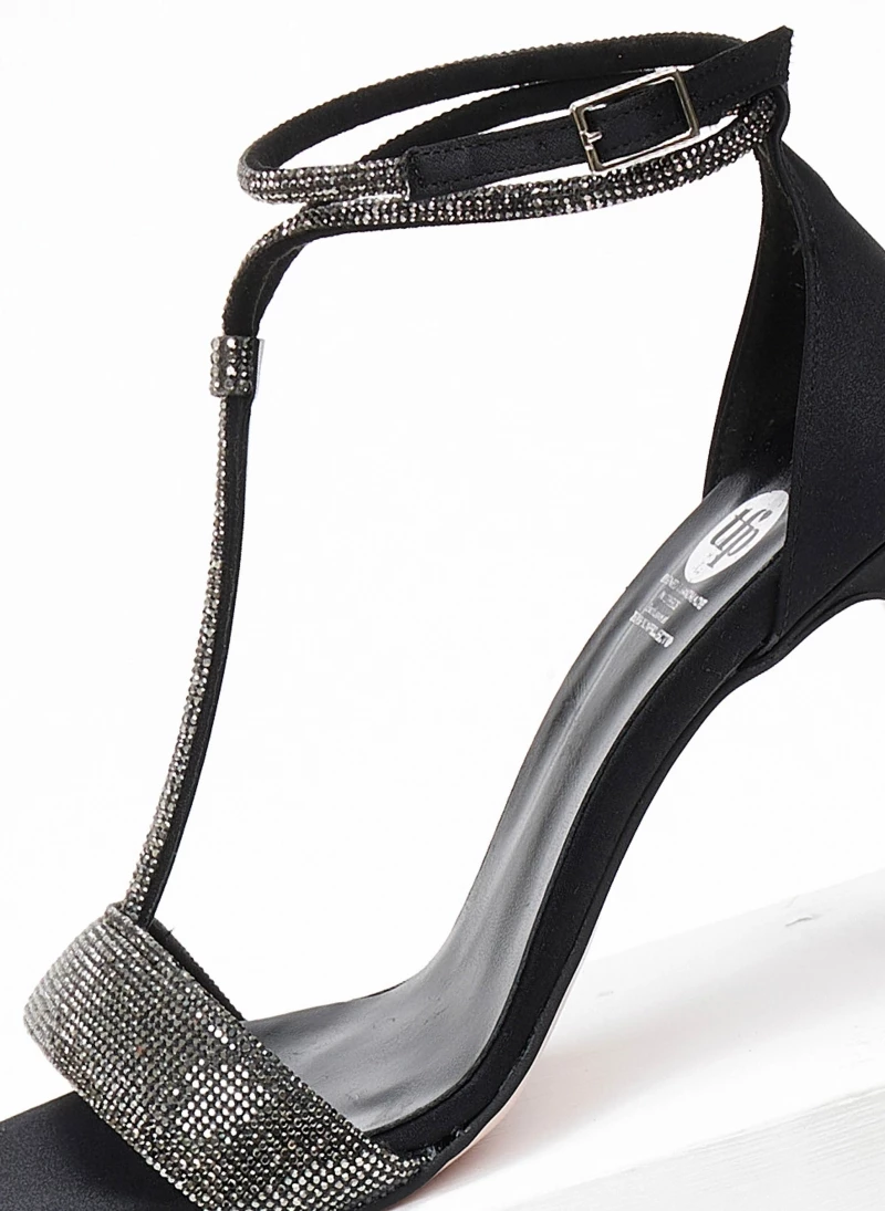 Πέδιλα σατέν με Strass Tfp - Μαύρο - Image 5