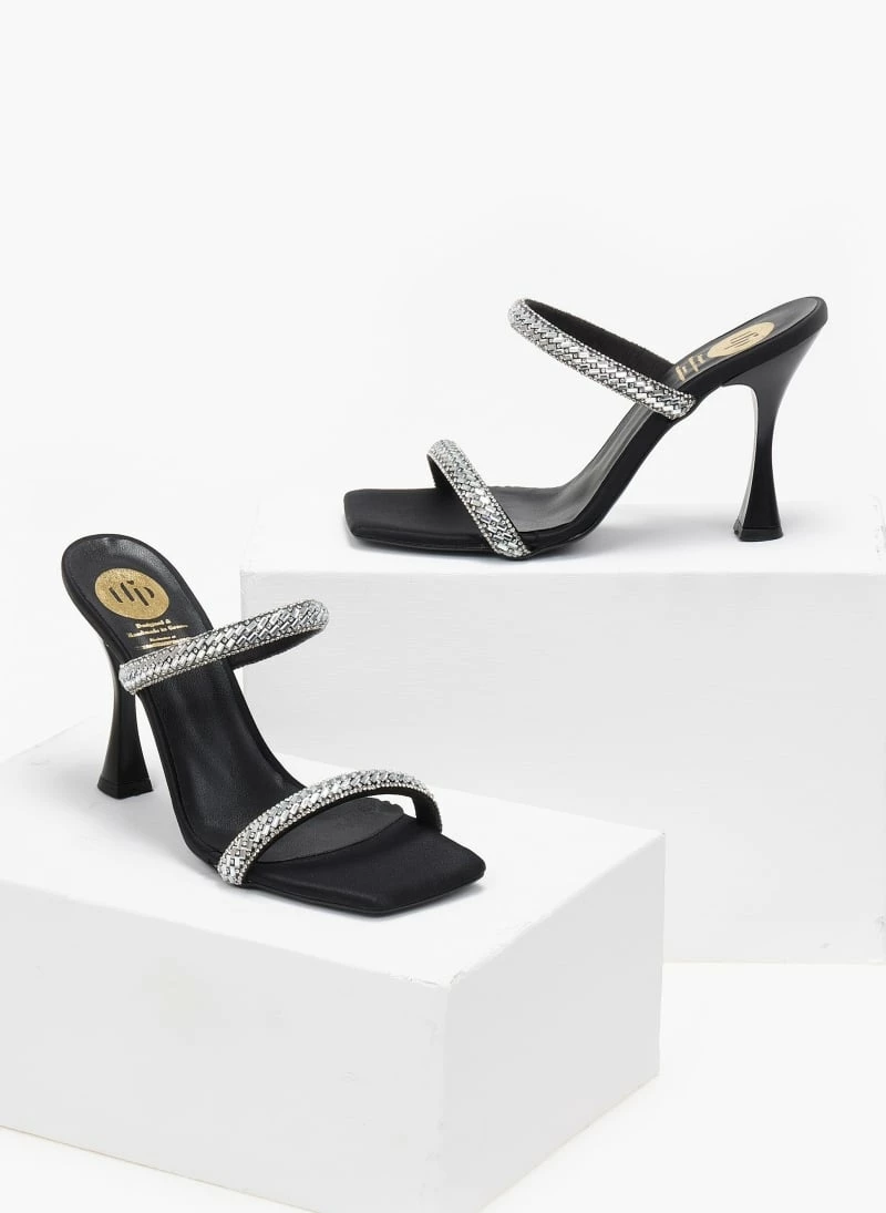 Πέδιλα σατέν με Strass Tfp - Μαύρο - Image 3