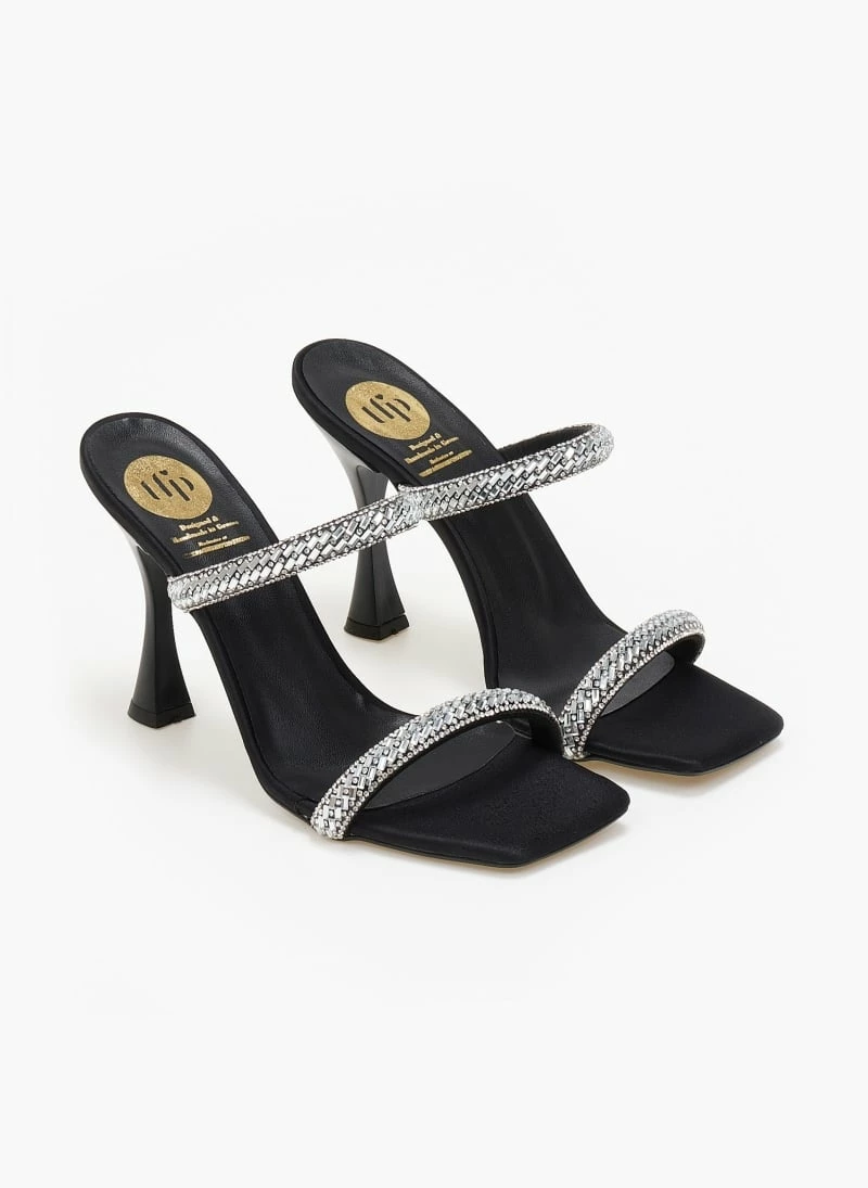 Πέδιλα σατέν με Strass Tfp - Μαύρο - Image 6