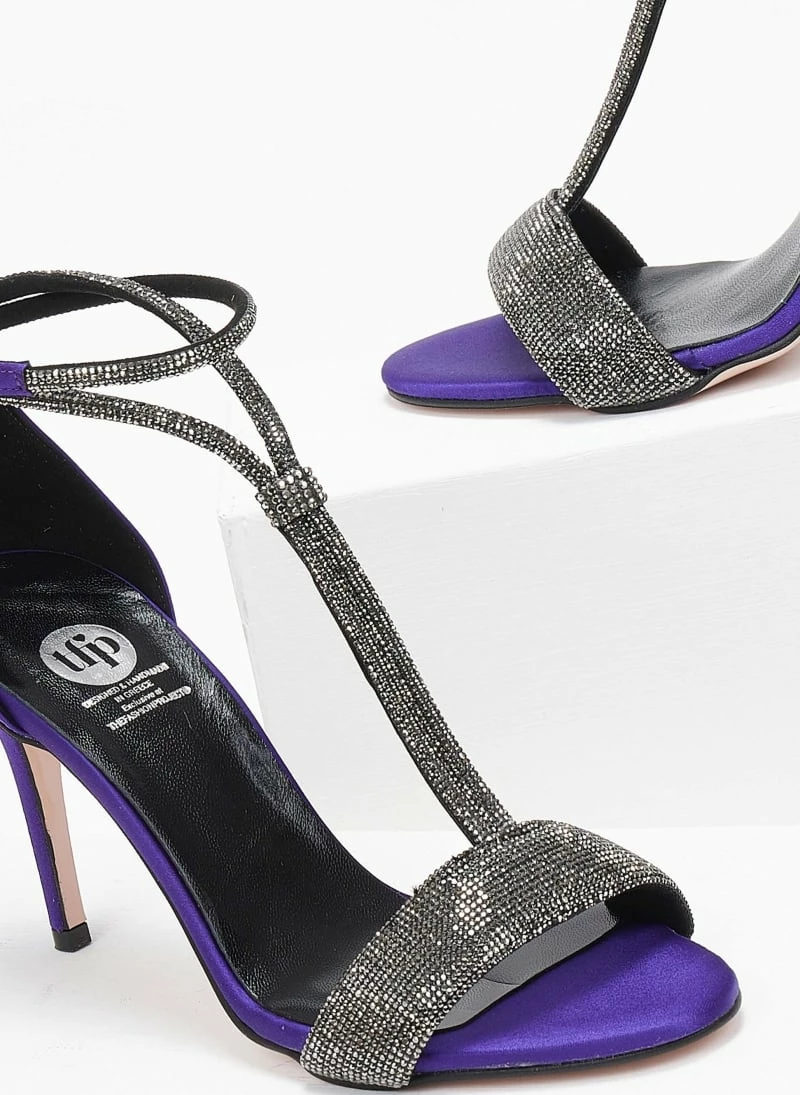 Πέδιλα σατέν με Strass Tfp - Μωβ - Image 3