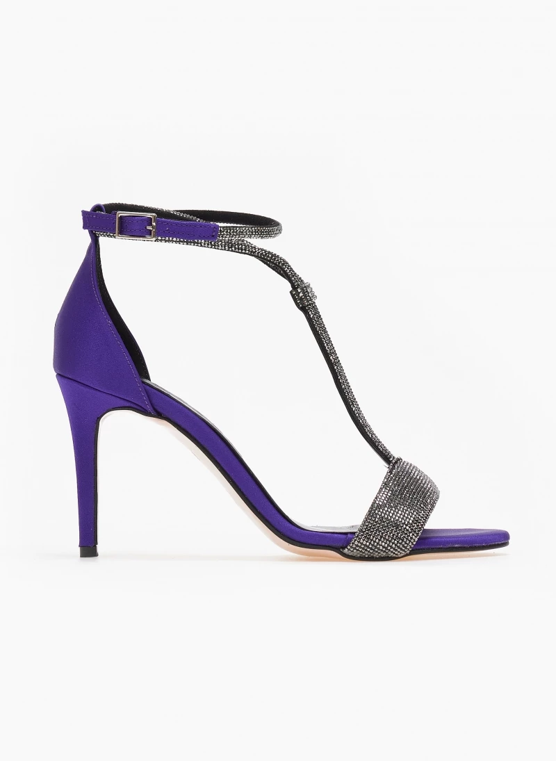 Πέδιλα σατέν με Strass Tfp - Μωβ - Image 2