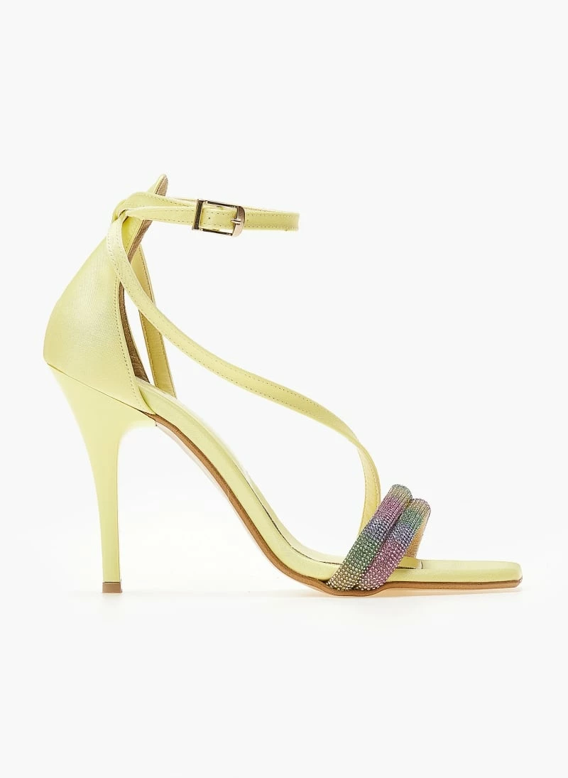 Πέδιλα σατέν TFP με διπλή σειρά Strass - Κίτρινο - Image 2
