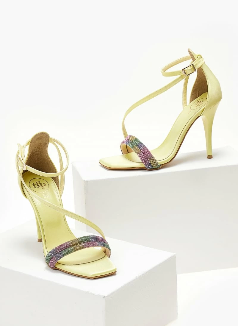 Πέδιλα σατέν TFP με διπλή σειρά Strass - Κίτρινο - Image 5