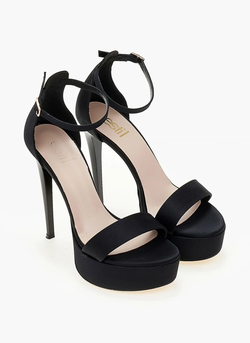 Estil Πέδιλα σατέν TFP με κλειστή φτέρνα - Μαύρο - Image 3