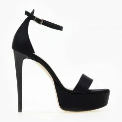 Estil Πέδιλα σατέν TFP με κλειστή φτέρνα - Μαύρο