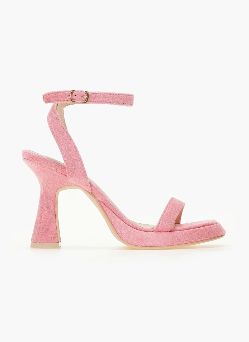 The Fashion Project Πέδιλα Suede με ιδιαίτερη φιάπα - Ροζ
