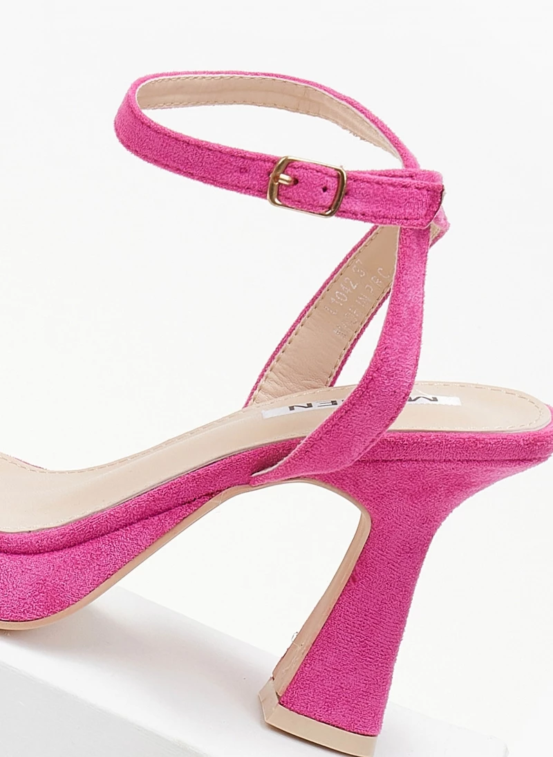 The Fashion Project Πέδιλα Suede με ιδιαίτερη φιάπα - Φούξια - Image 4