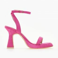 The Fashion Project Πέδιλα Suede με ιδιαίτερη φιάπα - Φούξια