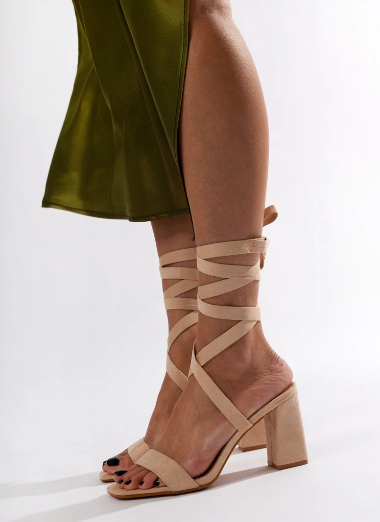 The Fashion Project Πέδιλα Suede με κορδόνια - Μπεζ - Image 7