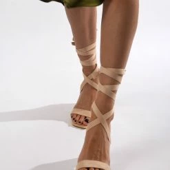 The Fashion Project Πέδιλα Suede με κορδόνια - Μπεζ