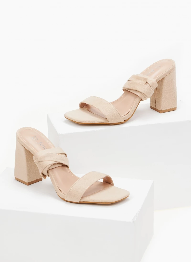 The Fashion Project Πέδιλα Suede με κορδόνια - Μπεζ - Image 5