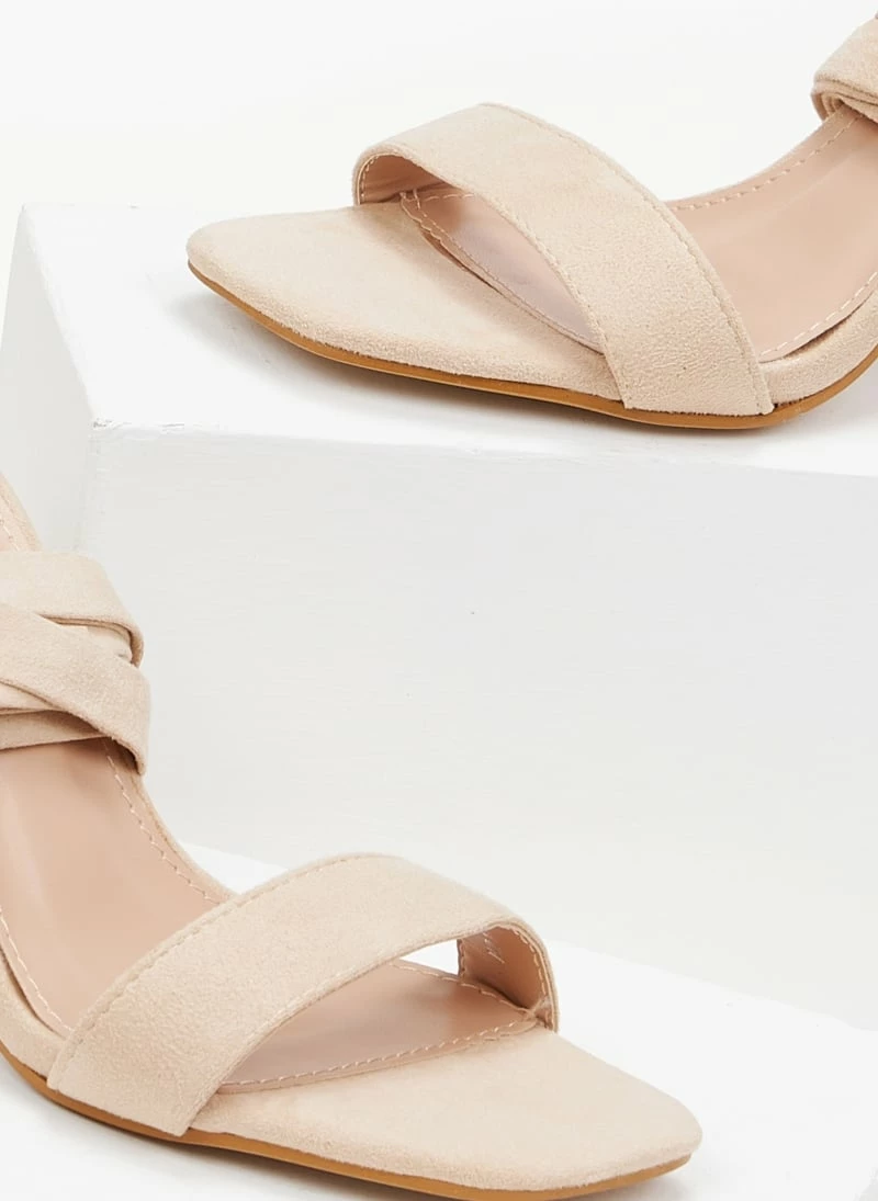 The Fashion Project Πέδιλα Suede με κορδόνια - Μπεζ - Image 3