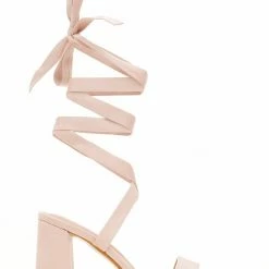 The Fashion Project Πέδιλα Suede με κορδόνια - Ροζ