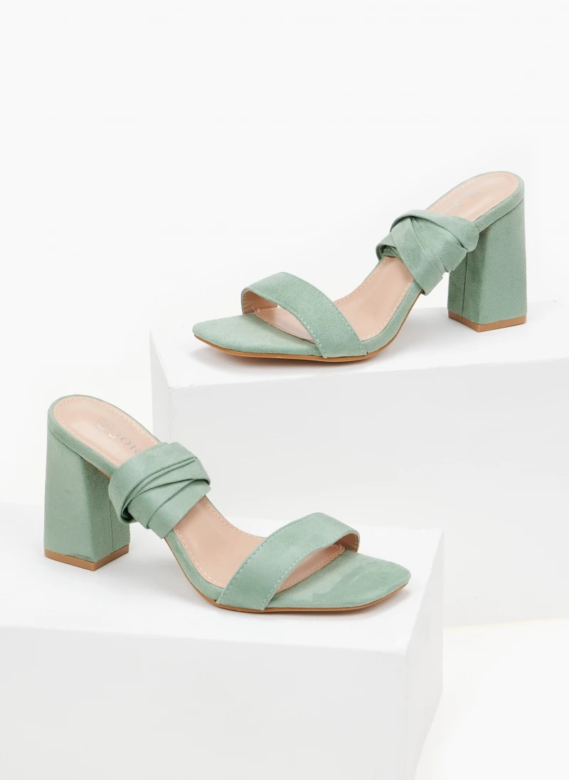 The Fashion Project Πέδιλα Suede με κορδόνια - Μέντα - Image 3