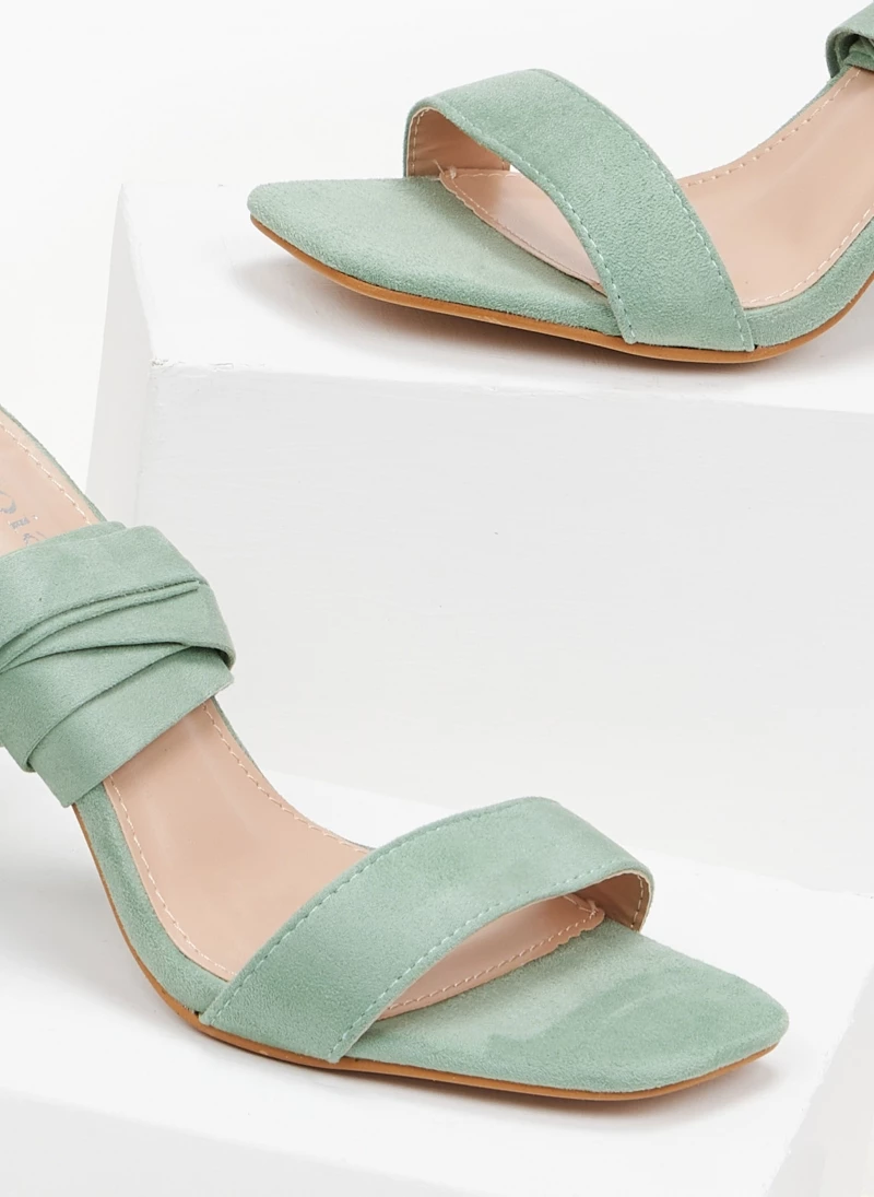 The Fashion Project Πέδιλα Suede με κορδόνια - Μέντα - Image 5